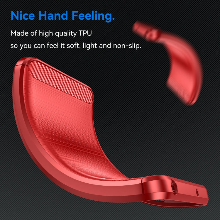 For OPPO A57S Carbon Fiber Brushed Texture TPU Case(Red) - OPPO Cases by PMC TechLife | Online Shopping South Africa | PMC TechLife