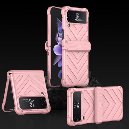 For Samsung Galaxy Z Flip4 GKK Magnetic Folding Swivel Armored Phone Case with Hinges(Sweet Pink) - Galaxy Z Flip4 5G Cases by GKK | Online Shopping South Africa | PMC Jewellery