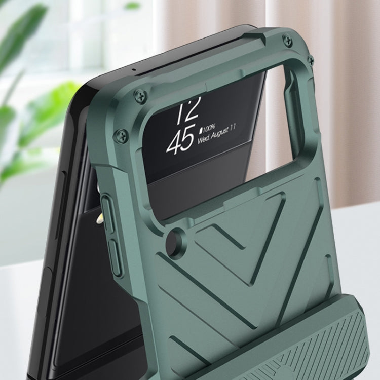 For Samsung Galaxy Z Flip4 GKK Magnetic Folding Swivel Armored Phone Case with Hinges(Forest Green) - Galaxy Z Flip4 5G Cases by GKK | Online Shopping South Africa | PMC Jewellery | Buy Now Pay Later Mobicred