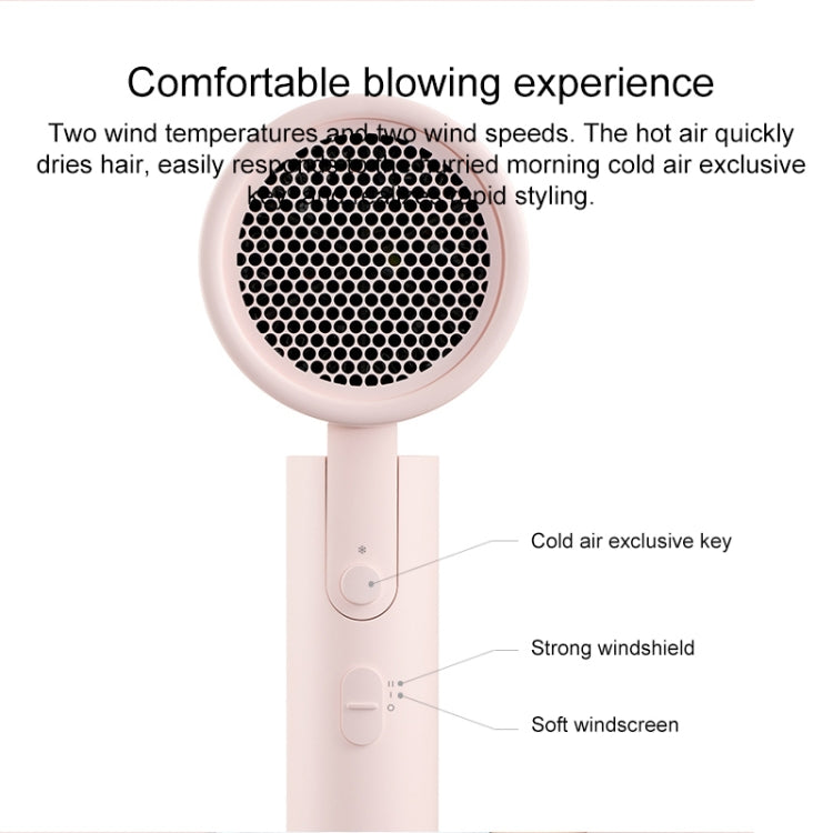 Original Xiaomi Mijia H100 Negative Ion Portable Electric Hair Dryer, US Plug(Pink) - Hair Dryers & Accessories by Xiaomi | Online Shopping South Africa | PMC TechLife | Buy Now Pay Later Mobicred