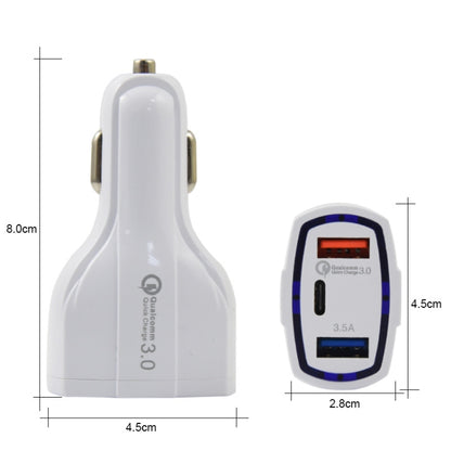 308 3 in 1 Cigarette Lighter Conversion Plug Multi-function USB Car Fast Charger(Black) - Car Charger by PMC Jewellery | Online Shopping South Africa | PMC Jewellery