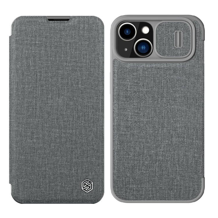 For iPhone 14 Plus  NILLKIN QIN Series Pro Leather Phone Case(Grey) - iPhone 14 Plus Cases by NILLKIN | Online Shopping South Africa | PMC Jewellery
