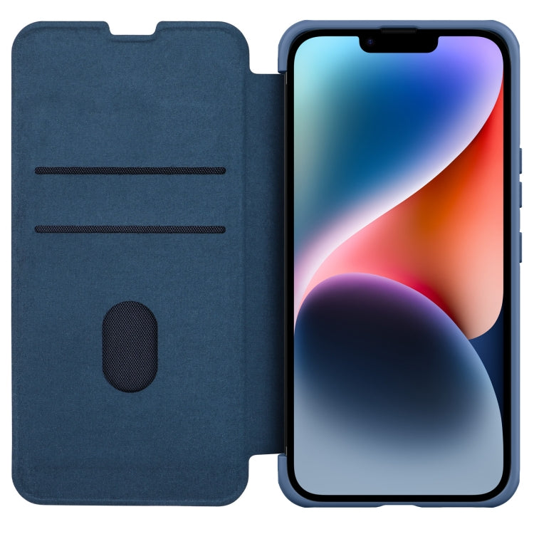 For iPhone 14 Plus  NILLKIN QIN Series Pro Leather Phone Case(Blue) - iPhone 14 Plus Cases by NILLKIN | Online Shopping South Africa | PMC Jewellery