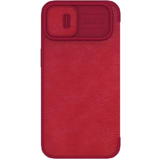 For iPhone 14 Plus  NILLKIN QIN Series Pro Crazy Horse Texture Leather Case(Red) - iPhone 14 Plus Cases by NILLKIN | Online Shopping South Africa | PMC Jewellery