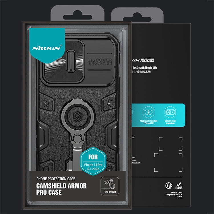 For iPhone 14 Plus  NILLKIN CamShield Armor Pro Magnetic Phone Case(Black) - iPhone 14 Plus Cases by NILLKIN | Online Shopping South Africa | PMC Jewellery