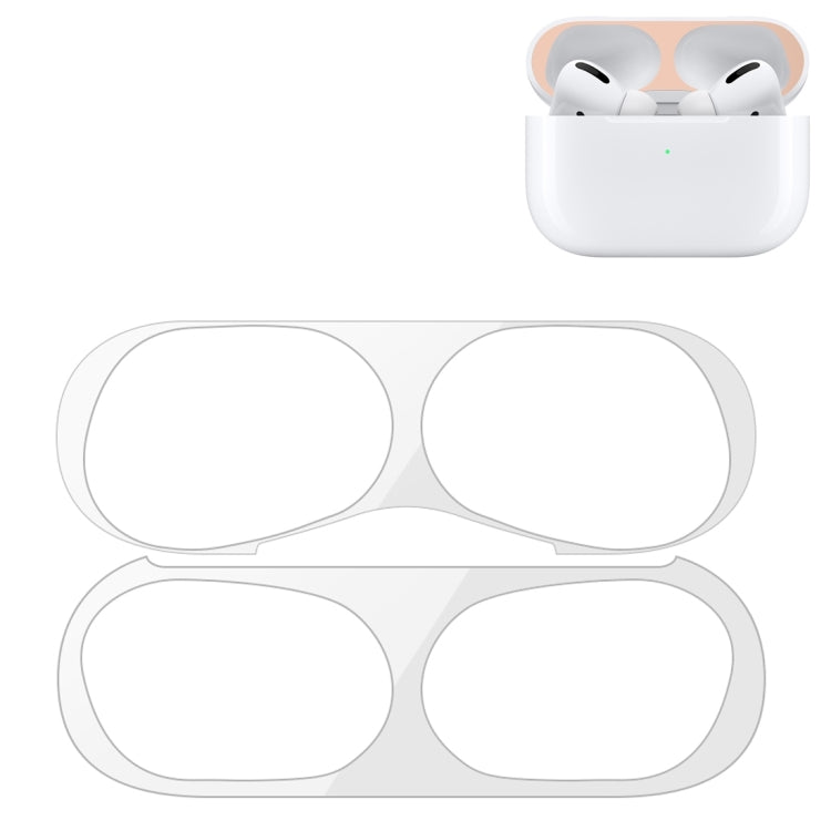 For Apple AirPods Pro 2 Wireless Earphone Protective Case Metal Sticker(Silver) - Protective Sticker by PMC TechLife | Online Shopping South Africa | PMC TechLife