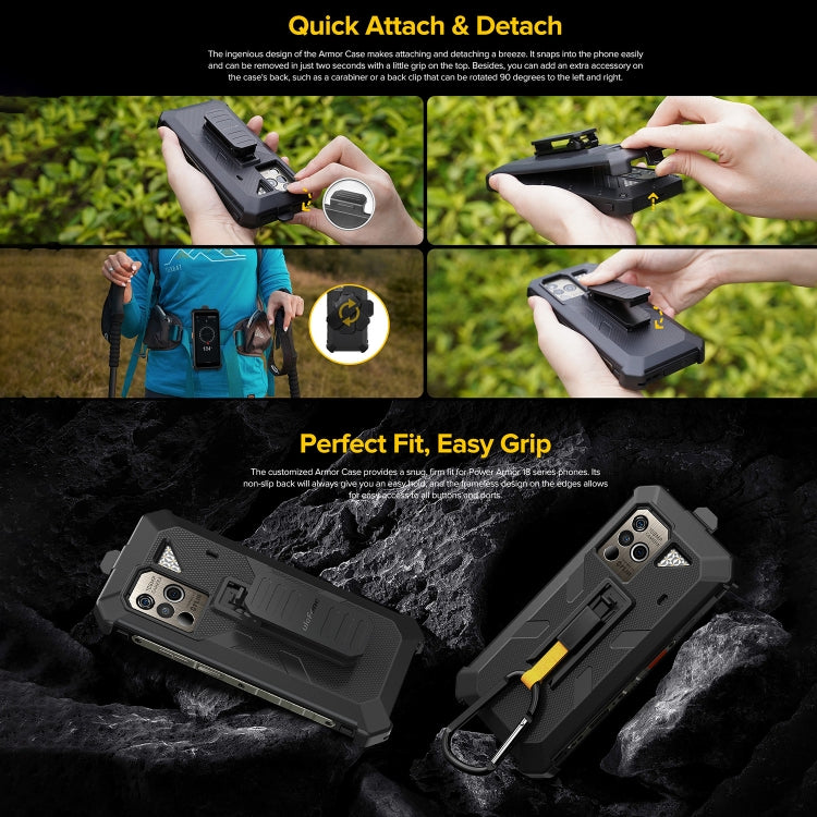 For Ulefone Power Armor 18T Ulefone Back Clip Phone Case with Carabiner (Black) - Ulefone Cases by Ulefone | Online Shopping South Africa | PMC Jewellery