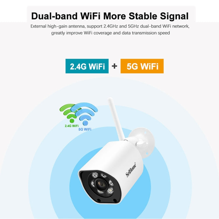 SriHome SH034C 4.0MP AI Humanoid Tracking WiFi Outdoor Surveillance Camera(US Plug) - Bullet Camera by SriHome | Online Shopping South Africa | PMC TechLife | Buy Now Pay Later Mobicred