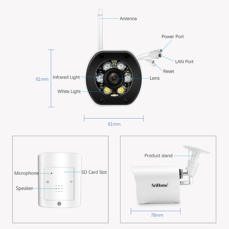 SriHome SH034C 4.0MP AI Humanoid Tracking WiFi Outdoor Surveillance Camera(US Plug) - Bullet Camera by SriHome | Online Shopping South Africa | PMC TechLife | Buy Now Pay Later Mobicred