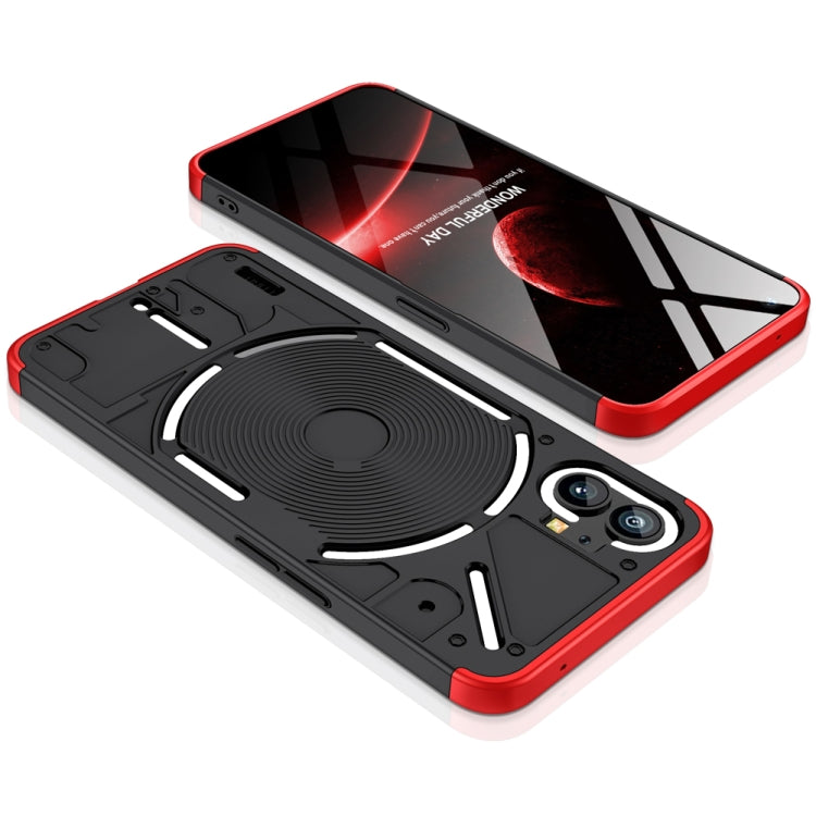 For Nothing Phone 1 GKK Three Stage Splicing Full Coverage PC Phone Case(Black Red) - More Brand by GKK | Online Shopping South Africa | PMC Jewellery