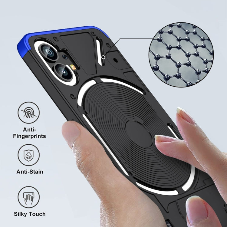 For Nothing Phone 1 GKK Three Stage Splicing Full Coverage PC Phone Case(Black Blue) - More Brand by GKK | Online Shopping South Africa | PMC TechLife | Buy Now Pay Later Mobicred