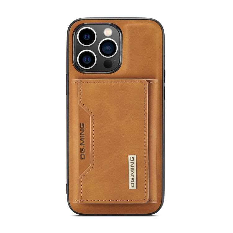 For iPhone 14 Pro DG.MING M2 Series 3-Fold Card Bag Leather Case(Brown) - iPhone 14 Pro Cases by DG.MING | Online Shopping South Africa | PMC Jewellery | Buy Now Pay Later Mobicred