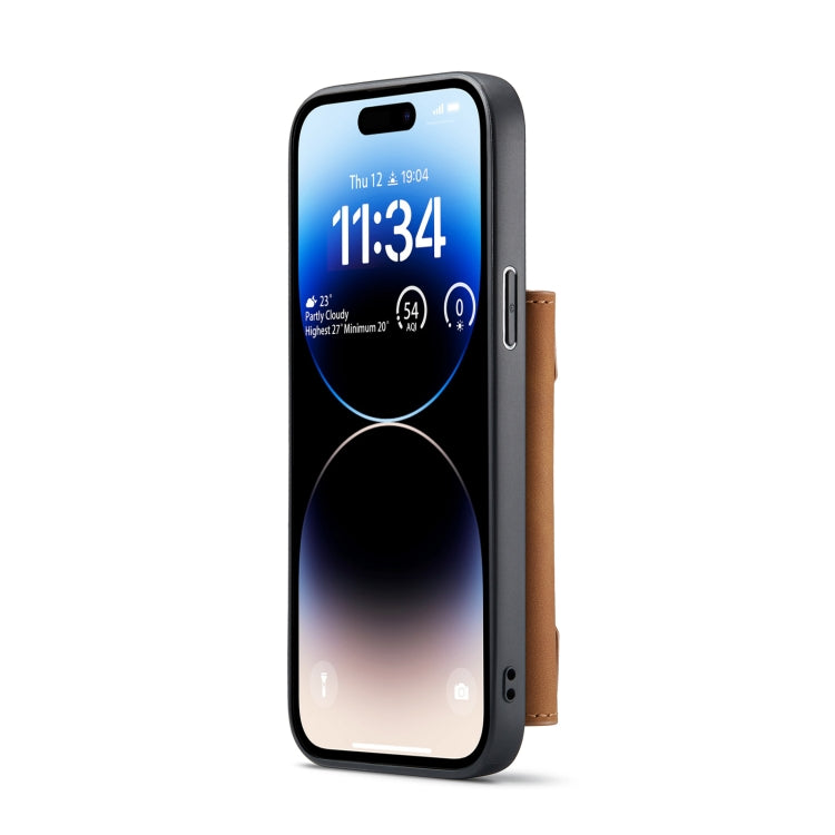 For iPhone 14 Pro DG.MING M2 Series 3-Fold Card Bag Leather Case(Brown) - iPhone 14 Pro Cases by DG.MING | Online Shopping South Africa | PMC Jewellery | Buy Now Pay Later Mobicred