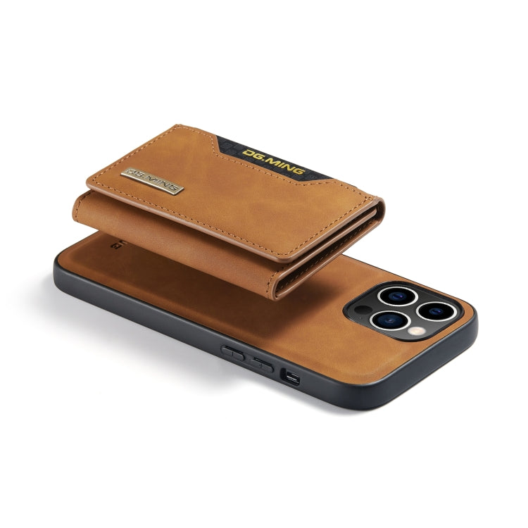 For iPhone 14 Pro DG.MING M2 Series 3-Fold Card Bag Leather Case(Brown) - free shipping - PMC TechLife - Order now!