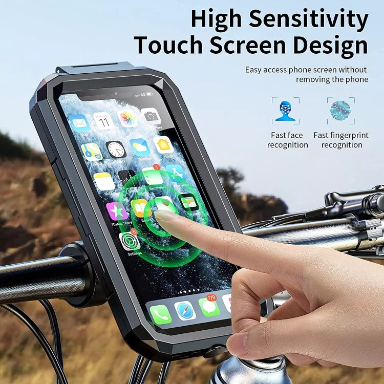 Kewig M18S-A1 Motorcycle / Bicycle Handlebar Wireless Charging Waterproof Box Mobile Phone Holder - free shipping - PMC TechLife - Order now!