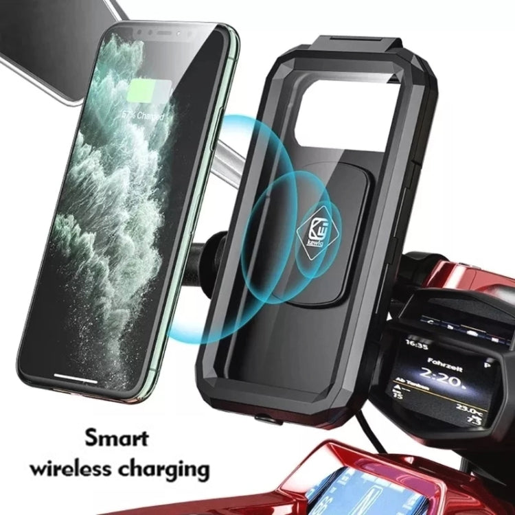 Kewig M18L-A1 Motorcycle / Bicycle Handlebar Wireless Charging Waterproof Box Mobile Phone Holder - free shipping - PMC TechLife - Order now!