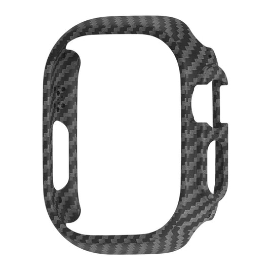 For Apple Watch Ultra 49mm PC Hollow Electroplating Protective Case(Carbon Fibre) - Watch Cases by PMC Jewellery | Online Shopping South Africa | PMC Jewellery | Buy Now Pay Later Mobicred