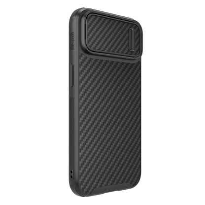 For iPhone 14 NILLKIN Synthetic Fiber Camshield Magnetic Phone Case(Black) - iPhone 14 Cases by NILLKIN | Online Shopping South Africa | PMC Jewellery