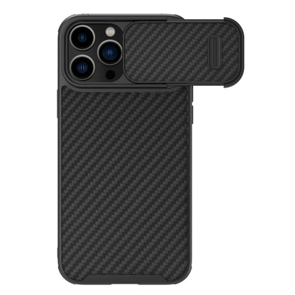 For iPhone 14 Pro NILLKIN Synthetic Fiber Camshield Magnetic Phone Case(Black) - iPhone 14 Pro Cases by NILLKIN | Online Shopping South Africa | PMC Jewellery
