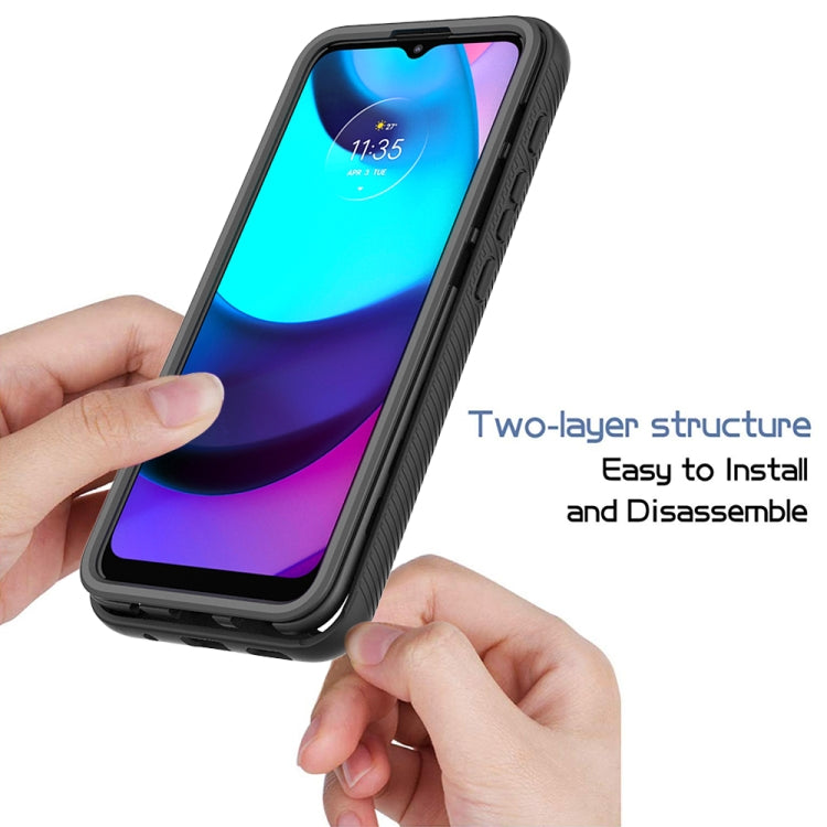 For Motorola Moto E20 Starry Sky Solid Color TPU Clear PC Phone Case(Sky Blue) - free shipping - PMC TechLife - Order now!