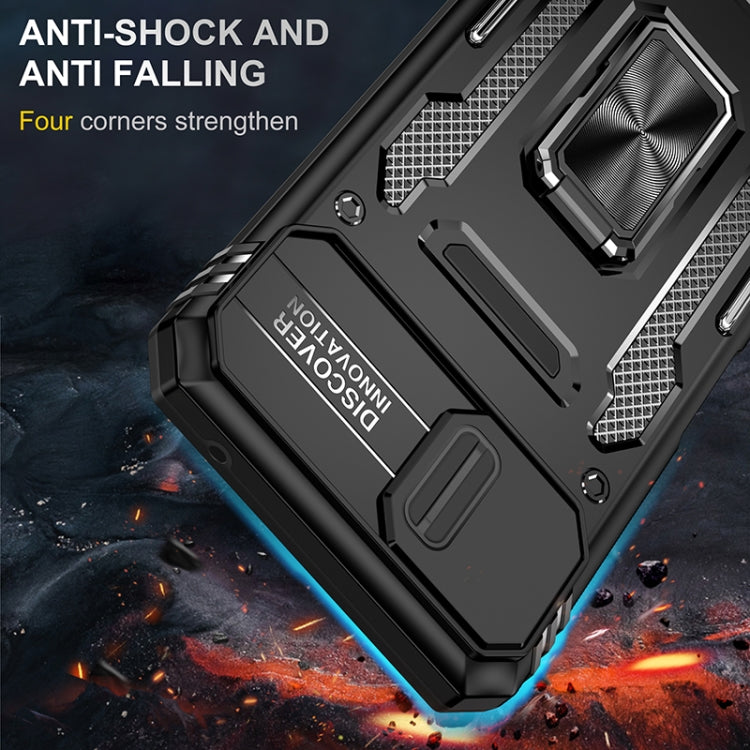 For Samsung Galaxy A22 5G Armor PC + TPU Camera Shield Phone Case(Black) - free shipping - PMC TechLife - Order now!