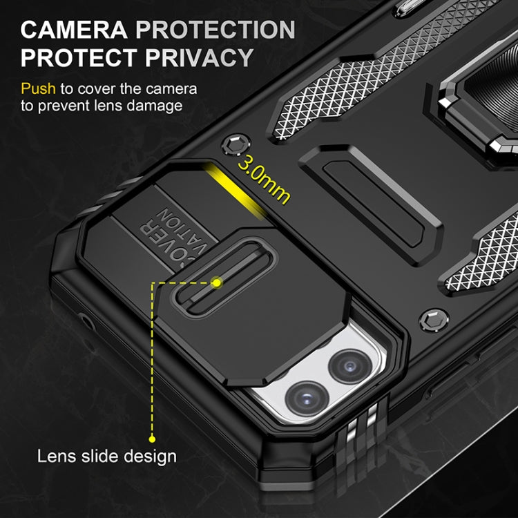 For Samsung Galaxy A22 5G Armor PC + TPU Camera Shield Phone Case(Black) - free shipping - PMC TechLife - Order now!