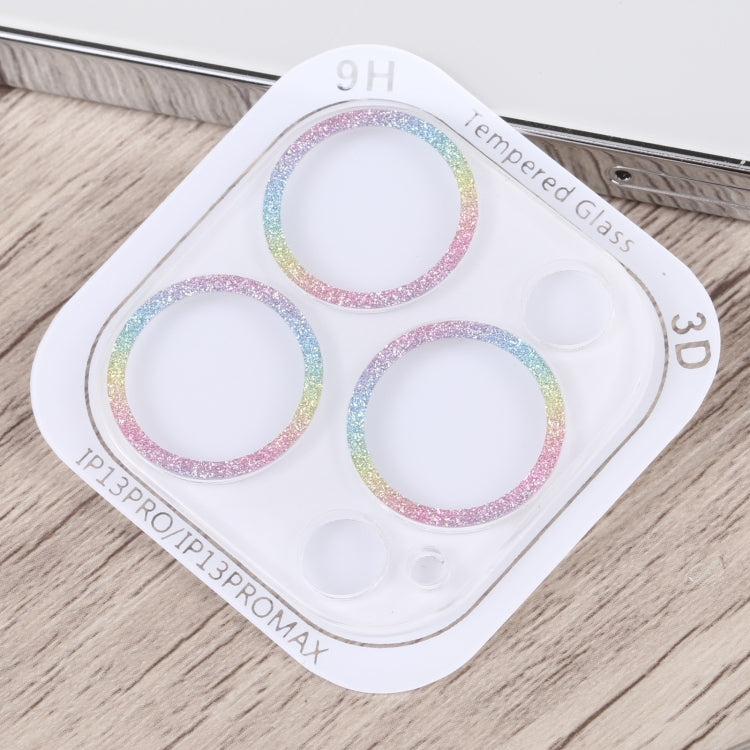 For iPhone 14 Pro Max Glitter Ring Tempered Glass Camera Lens Film(Colorful) - iPhone 14 Pro Max Tempered Glass by PMC TechLife | Online Shopping South Africa | PMC TechLife | Buy Now Pay Later Mobicred