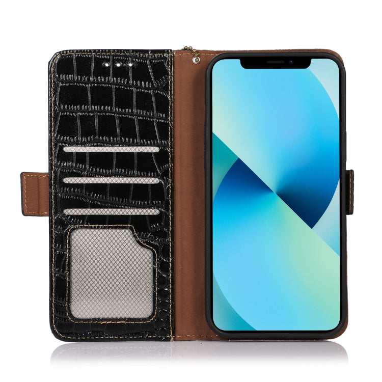 For Xiaomi Redmi A1+ Crocodile Top Layer Cowhide Leather Phone Case(Black) - Xiaomi Cases by PMC TechLife | Online Shopping South Africa | PMC TechLife