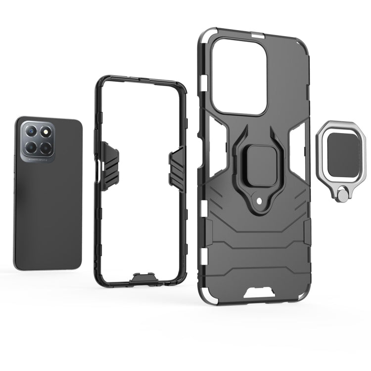 For Honor X8 5G Magnetic Ring Holder PC + TPU Phone Case(Black) - Honor Cases by PMC TechLife | Online Shopping South Africa | PMC TechLife