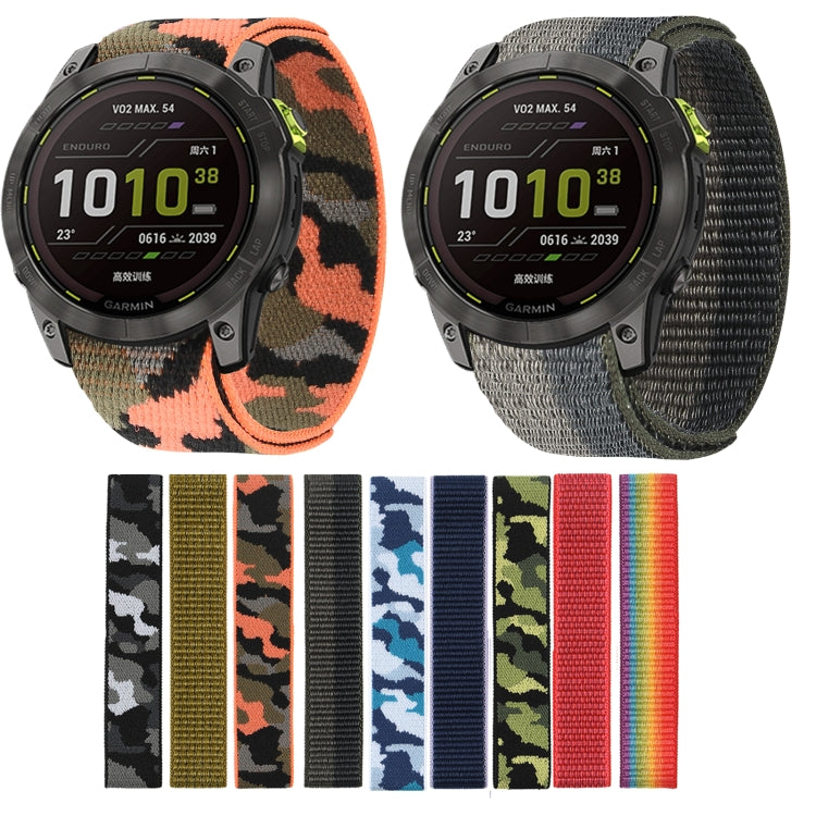 Compatible with Garmin Fenix 7X Hook And Loop Fastener Nylon Watch Band(Red) - Watch Bands by PMC TechLife | Online Shopping South Africa | PMC TechLife | Buy Now Pay Later Mobicred