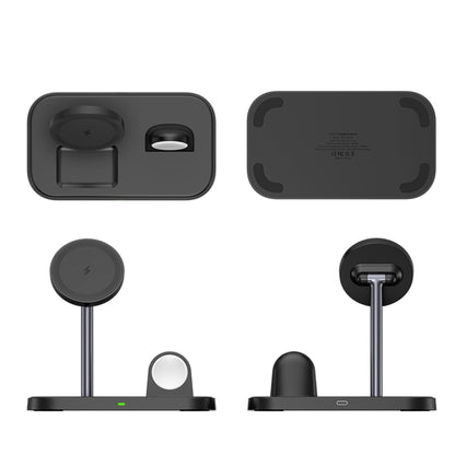 WA22 3 in 1 Magnetic Wireless Charger Phone Holder for iPhone 12 / 13 / 14 Series Phones & AirPods(Black) - Wireless Charger by PMC Jewellery | Online Shopping South Africa | PMC Jewellery