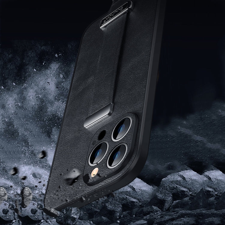 For iPhone 14 Plus SULADA Cool Series PC + Leather Texture Skin Feel Phone Case(Blue) - iPhone 14 Plus Cases by SULADA | Online Shopping South Africa | PMC TechLife | Buy Now Pay Later Mobicred