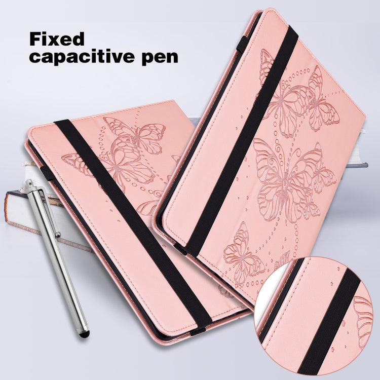 For Nokia T20 10.4 2021 Embossed Butterfly Pattern Leather Tablet Case(Pink) - Nokia by PMC TechLife | Online Shopping South Africa | PMC TechLife | Buy Now Pay Later Mobicred