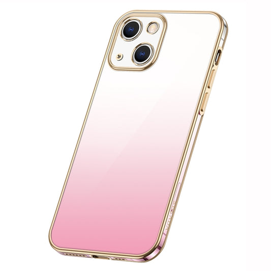 For iPhone 14 SULADA Iridescence Series Plating Transparent Gradient Phone Case(Pink) - iPhone 14 Cases by SULADA | Online Shopping South Africa | PMC Jewellery | Buy Now Pay Later Mobicred