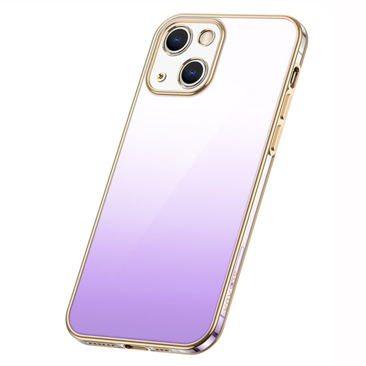 For iPhone 14 SULADA Iridescence Series Plating Transparent Gradient Phone Case(Purple) - iPhone 14 Cases by SULADA | Online Shopping South Africa | PMC Jewellery | Buy Now Pay Later Mobicred