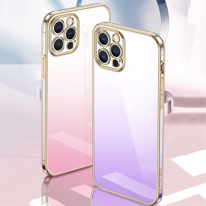 For iPhone 14 Pro SULADA Iridescence Series Plating Transparent Gradient Phone Case(Gold) - iPhone 14 Pro Cases by SULADA | Online Shopping South Africa | PMC Jewellery