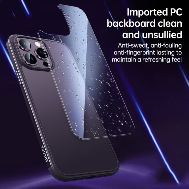 For iPhone 14 Pro SULADA Metal Frame + Nano Glass + TPU Phone Case(Dark Purple) - iPhone 14 Pro Cases by SULADA | Online Shopping South Africa | PMC Jewellery