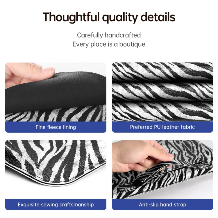 For 13 inch Laptop Zebra Pattern PU Leather Laptop Sleeve Bag - 13.3 inch by PMC Jewellery | Online Shopping South Africa | PMC Jewellery