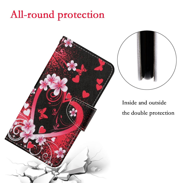 For Xiaomi Redmi A1 Colored Drawing Pattern Leather Phone Case(Red Heart) - Xiaomi Cases by PMC Jewellery | Online Shopping South Africa | PMC Jewellery