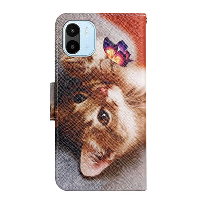 For Xiaomi Redmi A1 Colored Drawing Pattern Leather Phone Case(Butterfly Cat) - Xiaomi Cases by PMC Jewellery | Online Shopping South Africa | PMC Jewellery