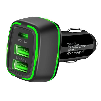 ACC-178 30W Dual USB+USB-C/Type-C Fast Charge Car Charger(Black) - Car Charger by PMC Jewellery | Online Shopping South Africa | PMC Jewellery
