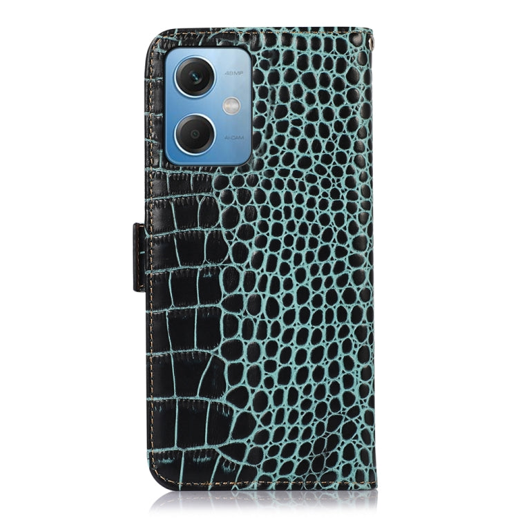 For Xiaomi Redmi Note 12 China Crocodile Top Layer Cowhide Leather Phone Case(Green) - Note 12 Cases by PMC TechLife | Online Shopping South Africa | PMC TechLife