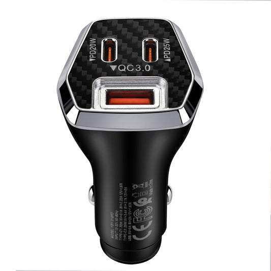 ACC-319PD 45W USB+Dual Type-C Fast Charge Car Charger(Black) - Car Charger by PMC Jewellery | Online Shopping South Africa | PMC Jewellery