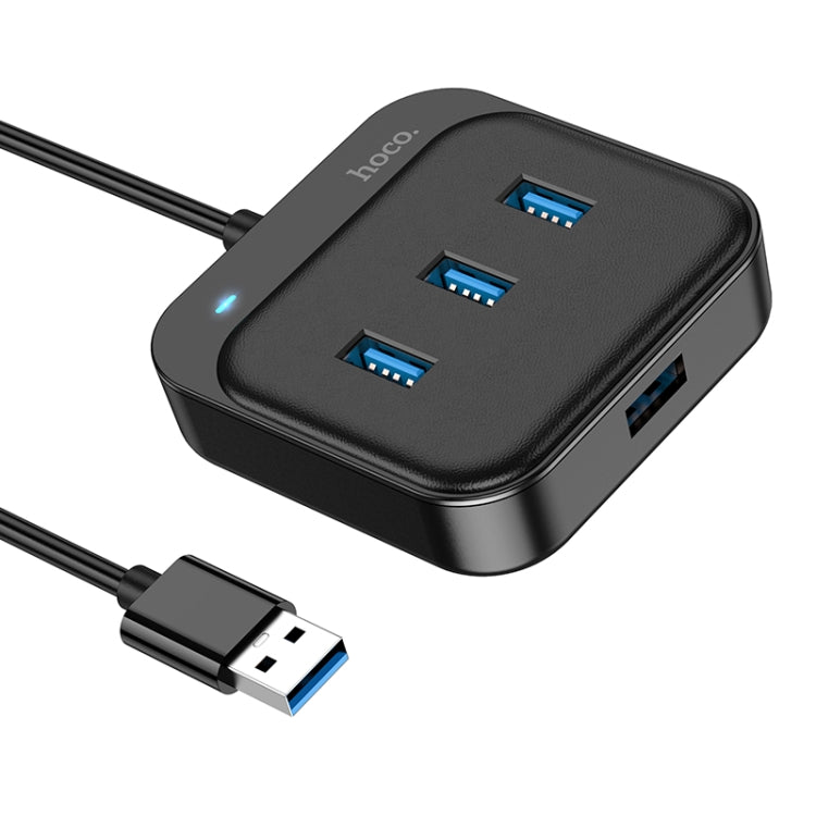 hoco HB31 Easy 4 in 1 USB to USB3.0x4 Converter, Cable Length:0.2m(Black) - USB HUB by hoco | Online Shopping South Africa | PMC Jewellery