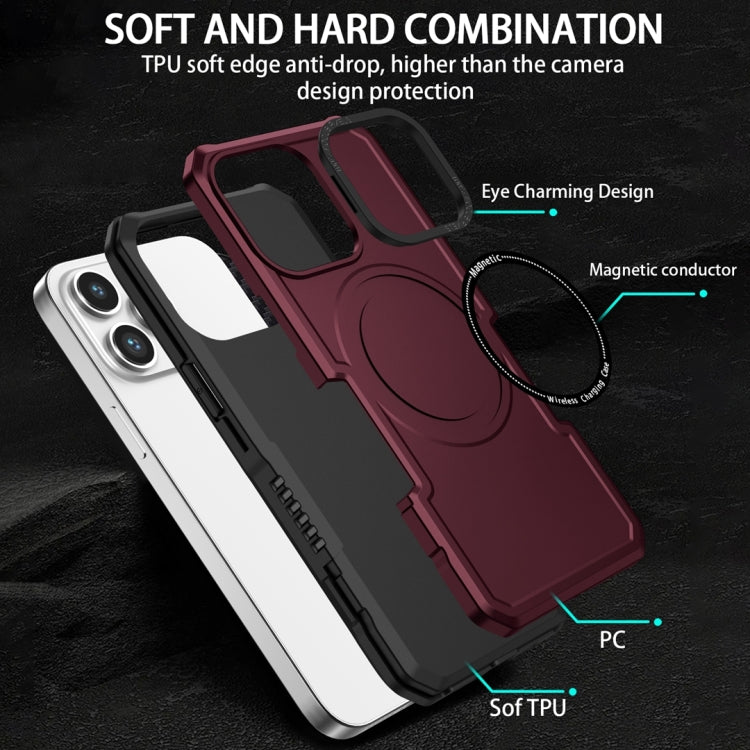 For Samsung Galaxy S20 FE MagSafe Shockproof Armor Phone Case(Wine Red) - Galaxy S20 FE Cases by PMC Jewellery | Online Shopping South Africa | PMC Jewellery