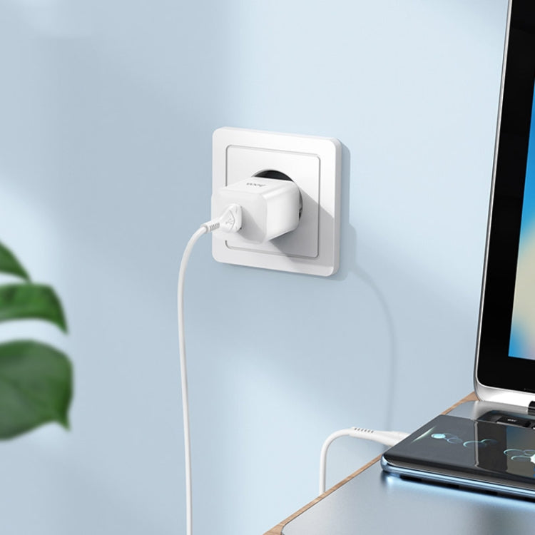 hoco N26 18W Maxim Single Port QC3.0 USB Charger with USB to USB-C/Type-C Cable, EU Plug(White) - USB Charger by hoco | Online Shopping South Africa | PMC Jewellery