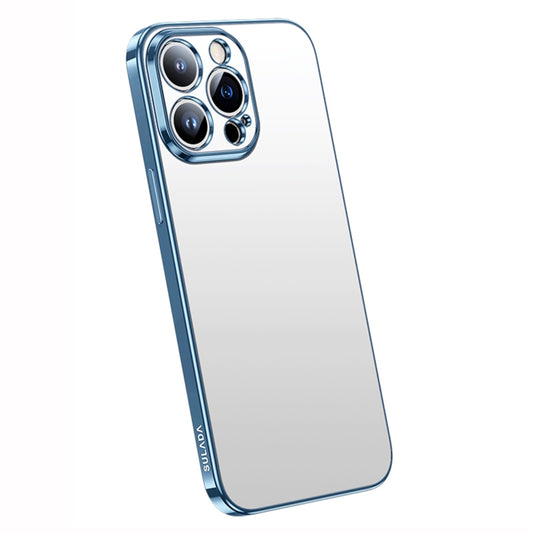 For iPhone 14 Pro SULADA Electroplating Frosted All-inclusive TPU Phone Case(Sierra Blue) - iPhone 14 Pro Cases by SULADA | Online Shopping South Africa | PMC Jewellery