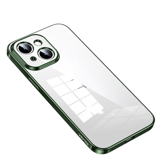 For iPhone 14 SULADA Shine Through Series Plating TPU Transparent Phone Protective Case(Green) - iPhone 14 Cases by SULADA | Online Shopping South Africa | PMC Jewellery | Buy Now Pay Later Mobicred