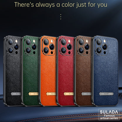 For iPhone 13 Pro Max SULADA Invisible Bracket Leather Back Cover Phone Case(Orange) - iPhone 13 Pro Max Cases by SULADA | Online Shopping South Africa | PMC Jewellery