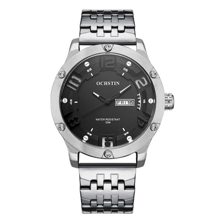 OCHSTIN 7255 Fashion Steel Strap Day-date Quartz Men Watch(Silver White) - Metal Strap Watches by OCHSTIN | Online Shopping South Africa | PMC Jewellery | Buy Now Pay Later Mobicred